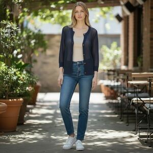 Ann Taylor Navy Blue Cardigan